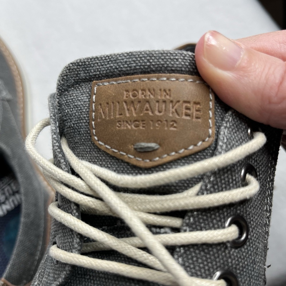 Nunn Bush Men's 9.5 Barklay Canvas Plain‎ Toe Oxford Lace Up Navy Multi Blue - Picture 12 of 12